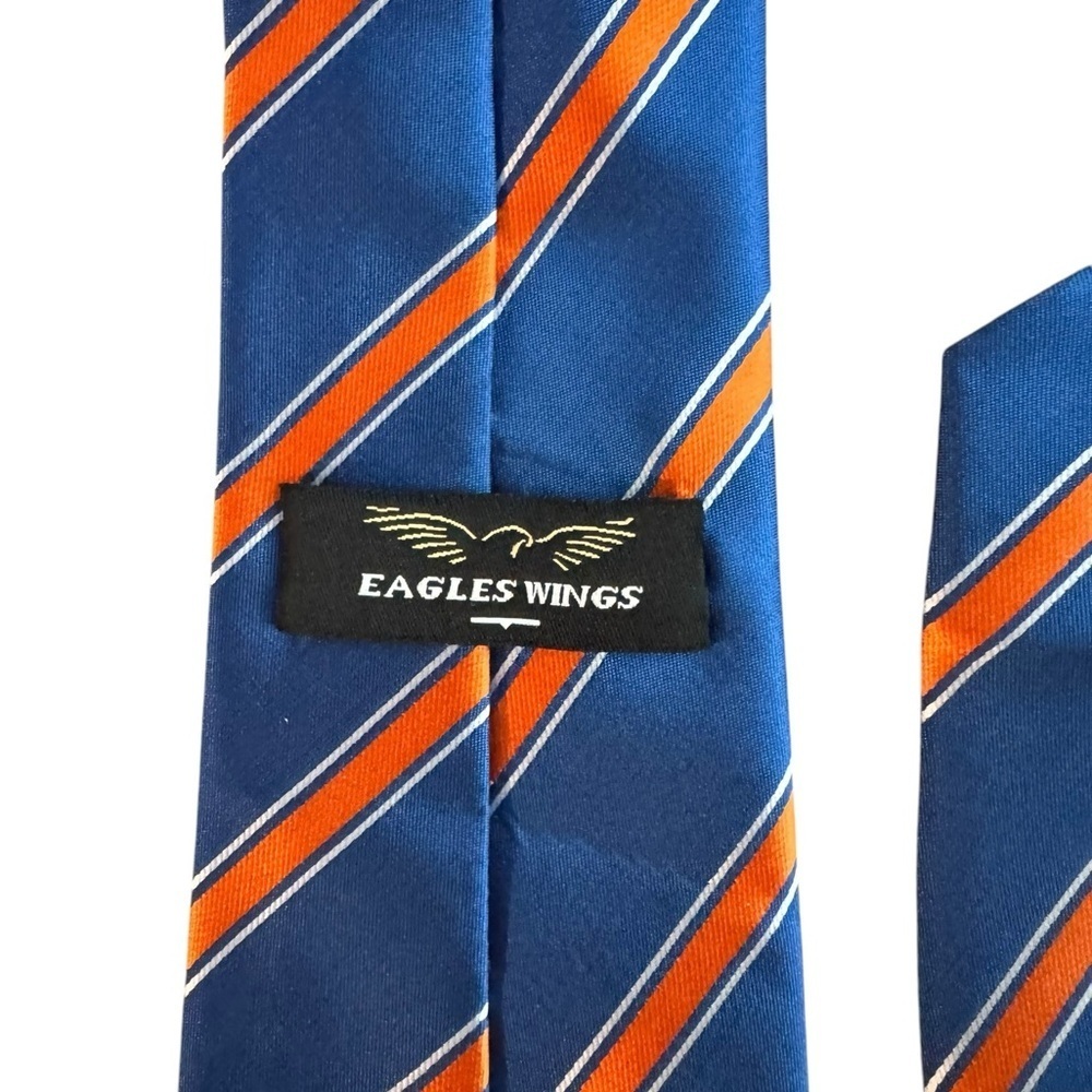 Florida Gators SEC Eagles Wings Blue & Orange Striped Men's Tie - Picture 4 of 6
